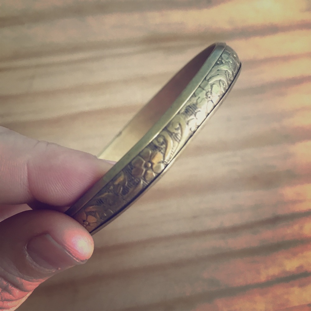 Engraved Gold Bangle